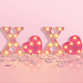 PAMASE love sign letters pink XOXO heart wall hanging for romantic ambiance