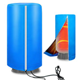 PAMRIQY 39x16 well tank cover, front view, blue insulation protecting in cold weather.