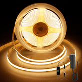 Pandery COB LED Strip mounted on wall showing continuous glow