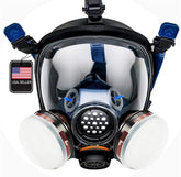Parcil PT-100 full-face respirator lens view for clear site visibility on the job.