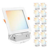 Parmida LED 6-inch square panel front view showing 5CCT options for flexible lighting.