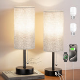 PartageiZ grey bedside lamps pair lighting a modern bedroom setup