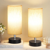 PartageiZ small table lamp set enhances bedroom ambiance with two compact bedside lamps.