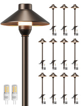 PARTPHONER 12-pack landscape lights along a walkway provide safe night visibility
