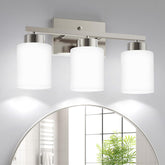 PARTPHONER 3-light brushed nickel bathroom light over mirror for even makeup lighting