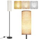 PARTPHONER floor lamp with beige shade for a warm living room glow.