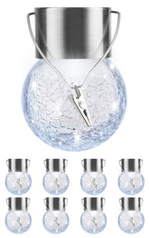 PARTPHONER solar globe lights brighten garden spaces with energy-saving glow.