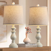 PARTPHONER traditional table lamp set 2 with antique white finish for classic bedside glow.