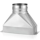 Pasimy rectangular-to-round duct connector showing a 10 in length for secure airflow