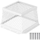 Pasimy universal vent guard front view in white, fits many 3-4 inch vents.