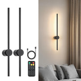 Pasoar battery wall sconces on wall for cozy living room ambience.