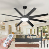 Passky 72-inch ceiling fan with light remote front view for large rooms