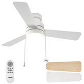 Passky ceiling fan with light remote control in a modern bedroom for easy cooling.