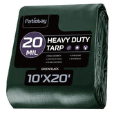 Patiobay tarp 10x20 spread demonstrates precise sizing for outdoor coverage.