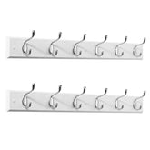 Patouque coat rack wall mount 2-pack with white base for entryway organization