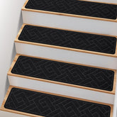 PATTENGO non-slip tread on wooden steps for safer footing.