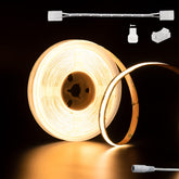 PAUTIX COB LED strip close-up showing uniform 2700K warmth.