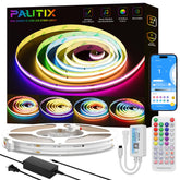 PAUTIX RGB IC COB strip 10m setup for vibrant color customization in any room