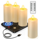 PChero rechargeable candles on charging base for seamless nightly charging