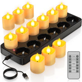 PChero rechargeable tea-light base charging all twelve candles together for organized setup