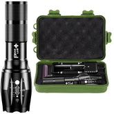 PeakPlus LFX1000 front view, compact tactical flashlight for camping and emergencies.