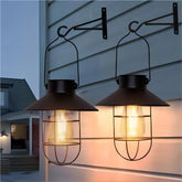 Pearlstar solar lantern wall-mount displays antique farmhouse style for outdoor walls.
