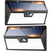Peasur solar lights mounted on fence for secure outdoor lighting