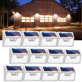 Peasur outdoor solar lights with 140 LEDs for broad nighttime illumination
