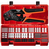 PEBA 2530M ratchet crimping tool for precise crimps in DIY electronics.