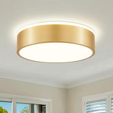 Peblto dimmable gold LED ceiling light front view with warm to cool ambience