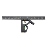 PEC Tools 2Piece 12-Inch Aluminum Combination Square set with bubble level for precise woodworking layouts.