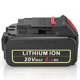 PengJBatter 6.0Ah replacement battery for DeWalt 20V Max—front view, longer runtime