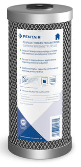 Pentek FloPlus-10BB carbon water filter close-up showing filtration effectiveness