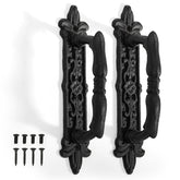 Peohud 9-inch barn door handle in antique black finish for sturdy door access