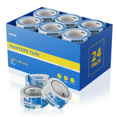 Peoin blue painters tape bulk rolls for walls and DIY tasks.
