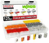 Peppy Products WAGO 2773 kit in case enables fast, organized splices.