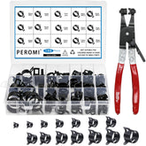 PEROMI spring band hose clamps kit in a sturdy case for organized storage