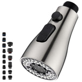 PerPaiMe brushed nickel pull-down spray head close-up highlights durable metal finish for busy kitchens.
