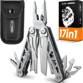 PERWIN multitool 17-in-1 pliers with self-locking for reliable field tasks.