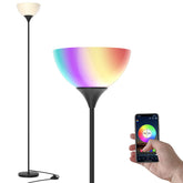 PESRAE Smart RGB floor lamp with RGB bulb for vibrant color options, ideal for movie nights.