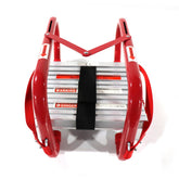 PetGirl fire escape ladder extended to reach upper-story window with sturdy stability.