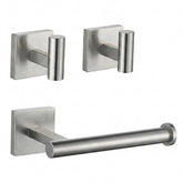 PHADSTAR toilet paper holder stand front view in brushed nickel, space-saving design.