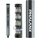 PHALANX Mini Electric Screwdriver on rotatable rack for organized bit access