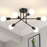 Phaosio modern Sputnik chandelier 6-light, ideal as a dining room centerpiece with ambient lighting.