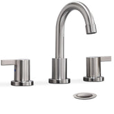 Phiestina 2-handle 8-inch faucet in brushed nickel for seamless installation.