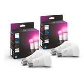 Philips Hue color ambiance bulbs pack-4 illuminate rooms with millions of colors for mood lighting.