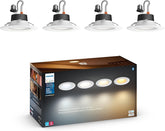 Philips Hue downlight white ambiance 4-pack for recessed ceilings with adjustable white light.