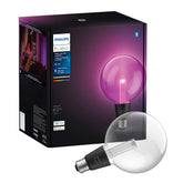 Philips Hue Lightguide G40 large globe bulb with handblown glass for dramatic ambient glow.