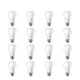 Philips LED frosted A19 bulb in packaging showcases energy efficiency and a classic look.