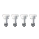 Philips R20 LED flood light 4-pack package demonstrates energy-efficient soft white lighting.